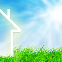 New home imagination on green meadow New home imagination on green meadow