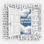 Insurance Word Door 3D Collage Protection Security Insurance Word Door 3D Collage Protection Security